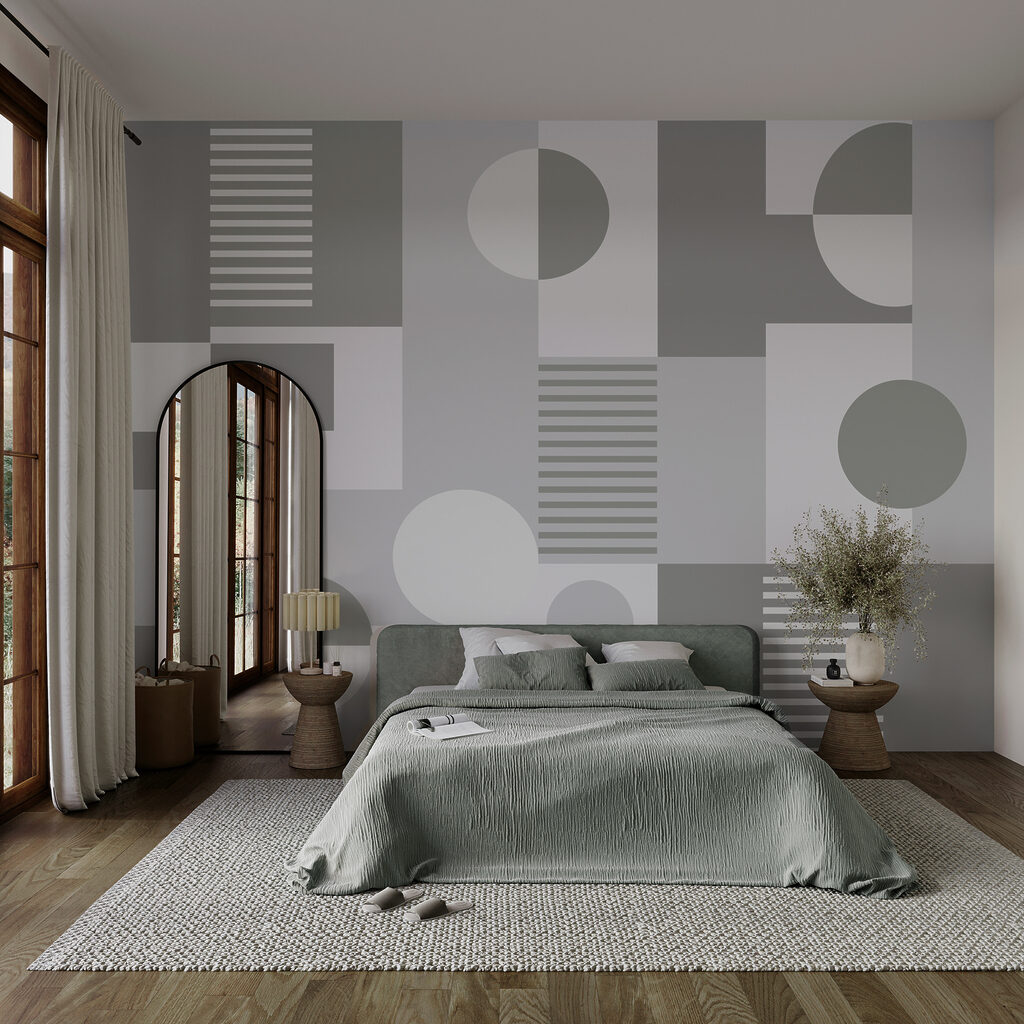 Grey and white geometrical pattern
