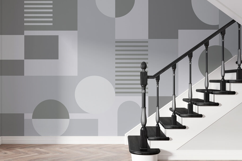 Grey and white geometrical pattern