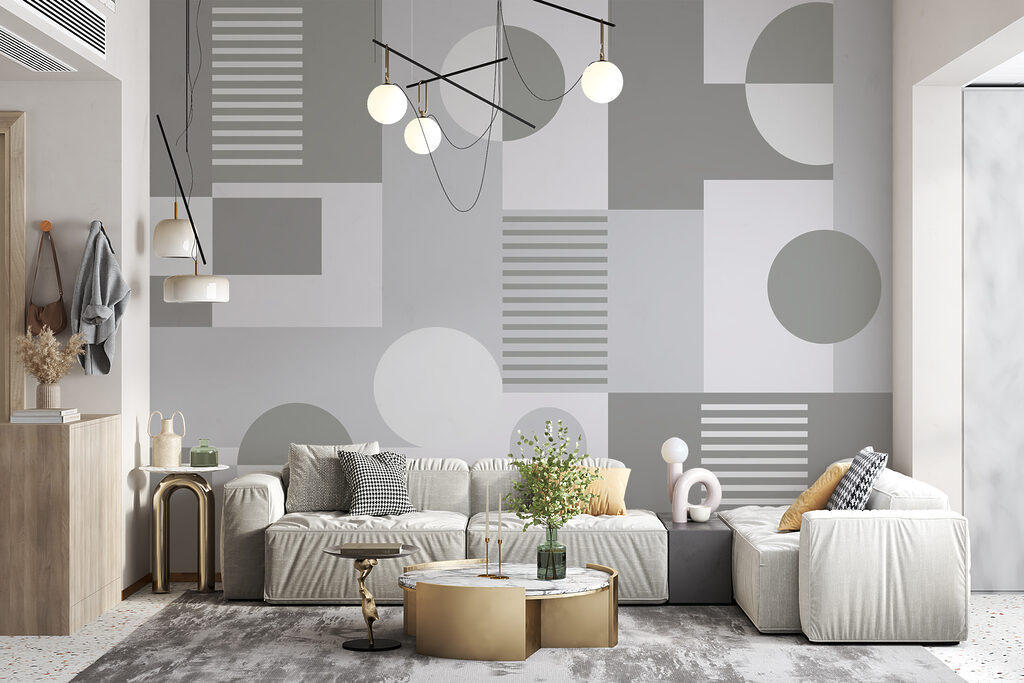 Grey and white geometrical pattern