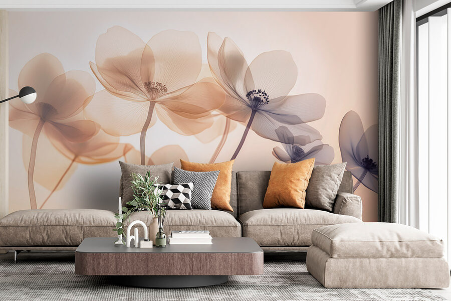 Flores delicadas em tons suaves