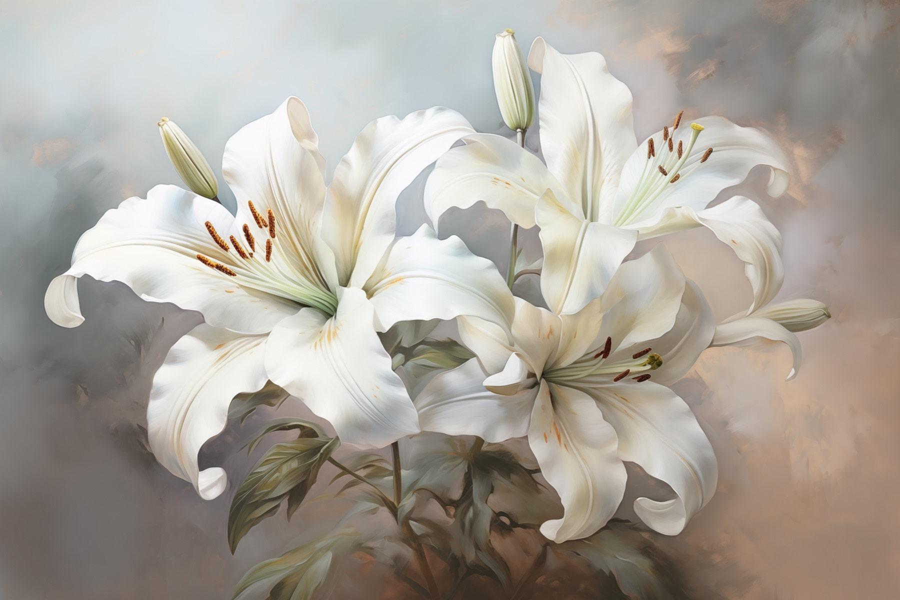 Delicate blooms in gentle hues