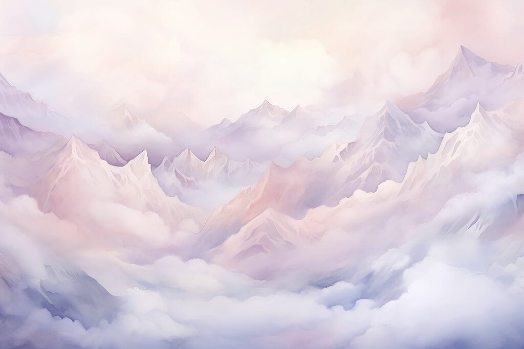 Mountain range with clouds