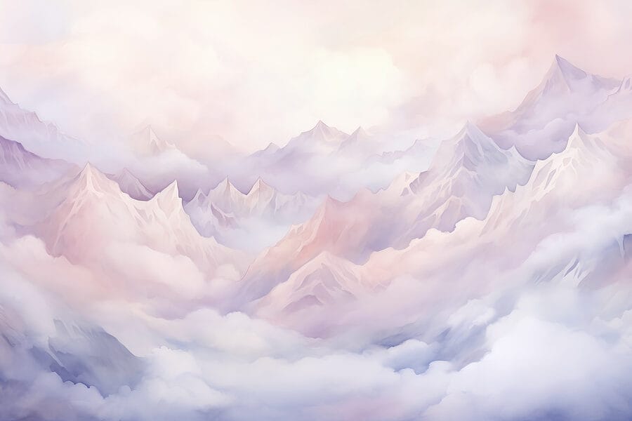Cordilheira com nuvens