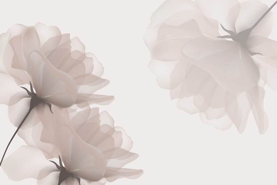Grupo de flores sobre um fundo branco