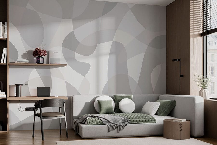 Papel de parede Fundo cinzento e branco
