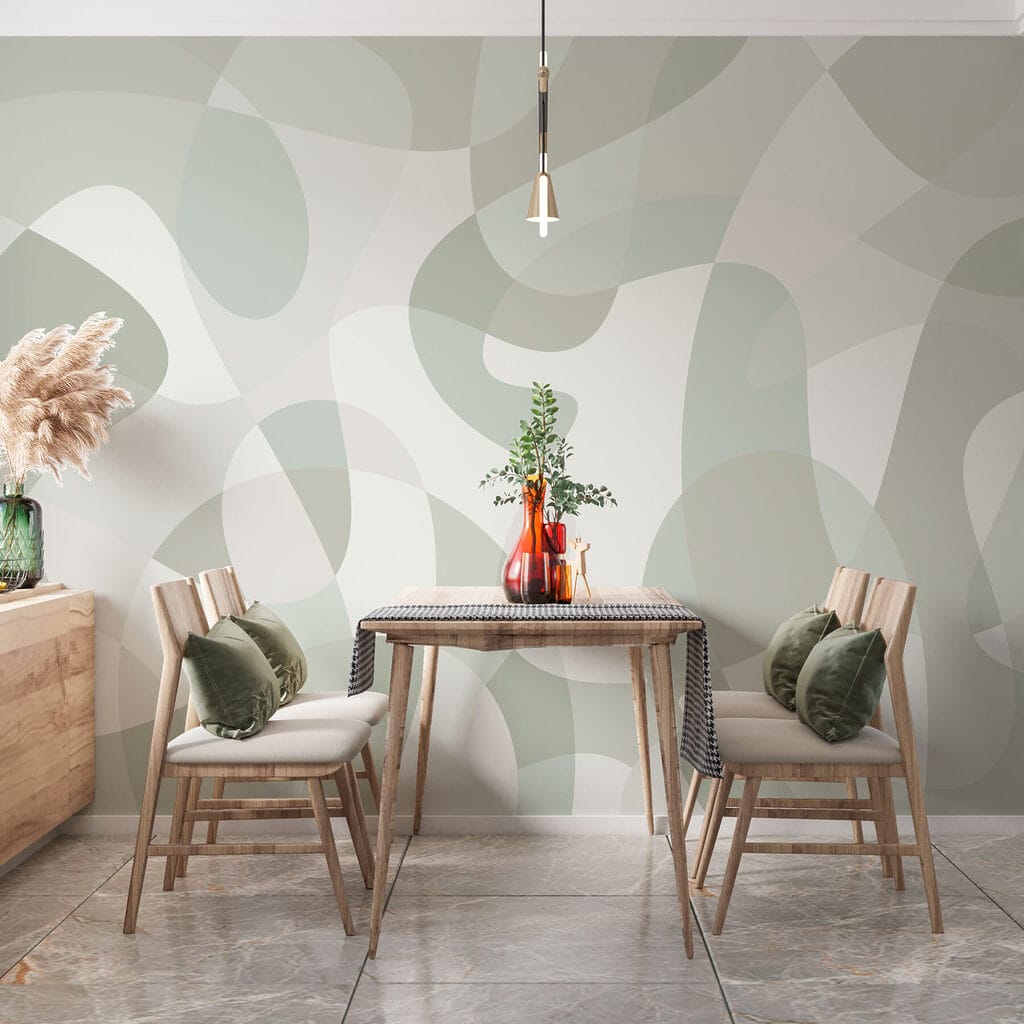 White and grey background with circles