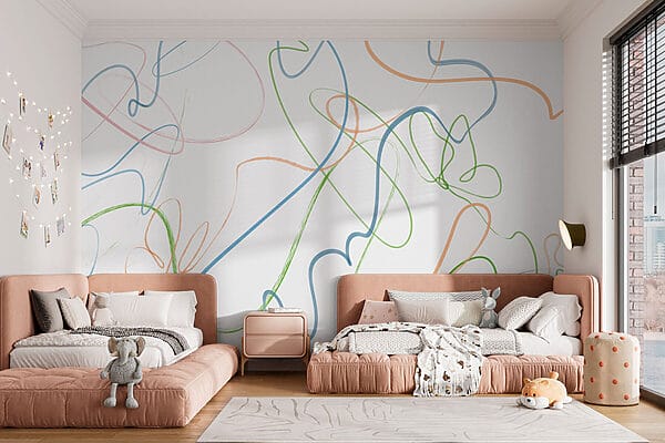 Linhas coloridas sobre um fundo branco Linhas coloridas sobre um fundo branco