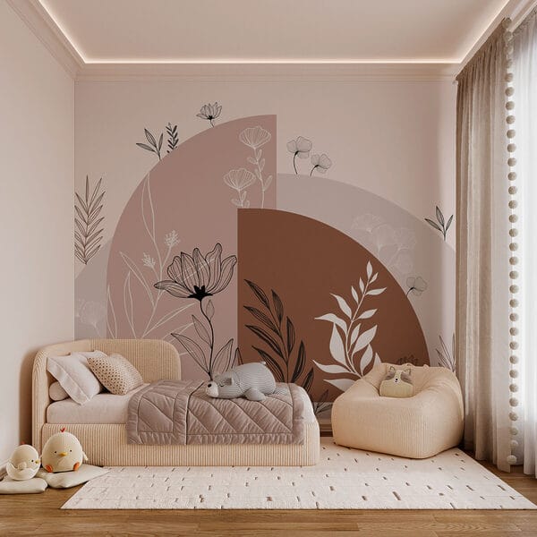 Desenho gráfico de flores e folhas Desenho gráfico de flores e folhas