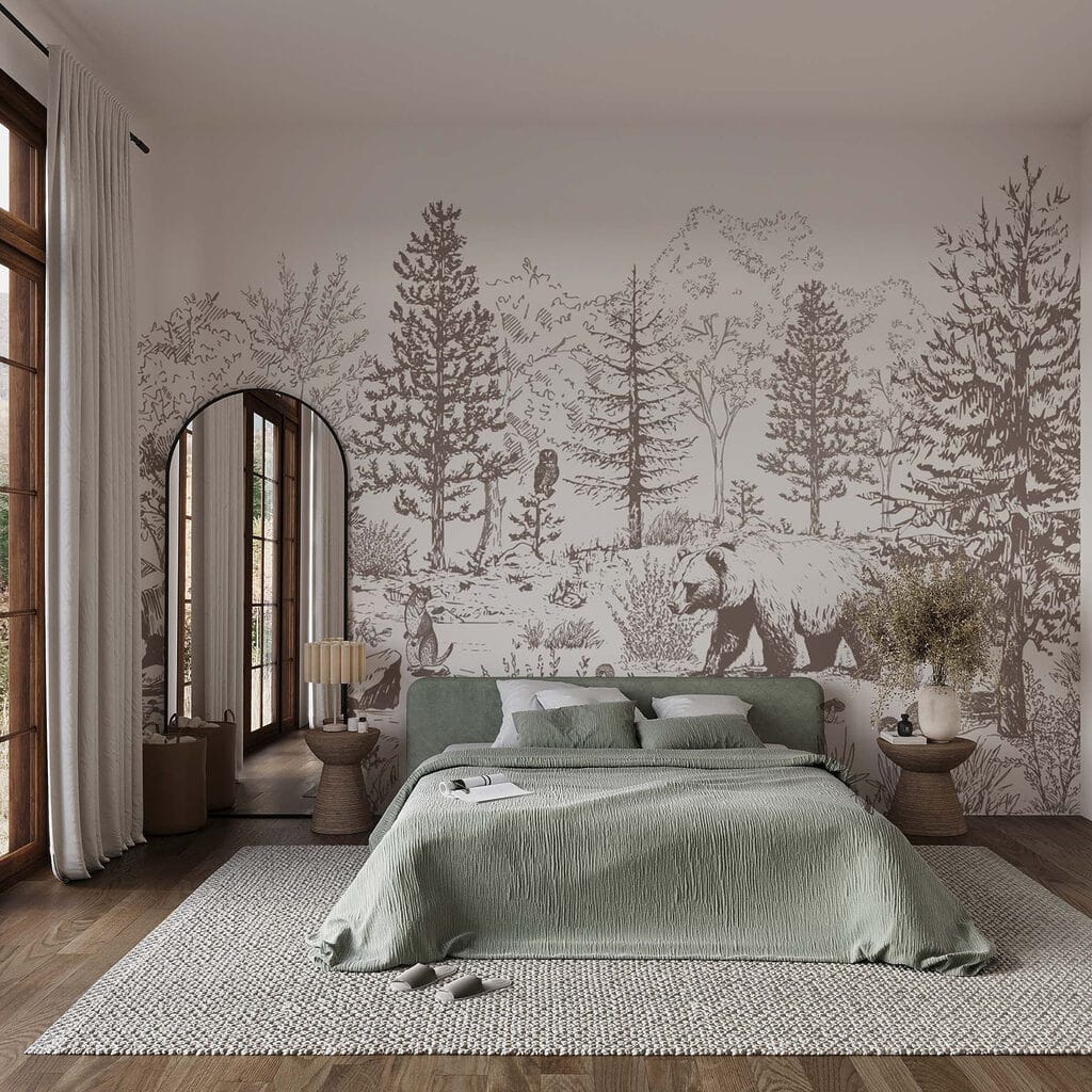 Bear walking in the woods Bear walking in the woods