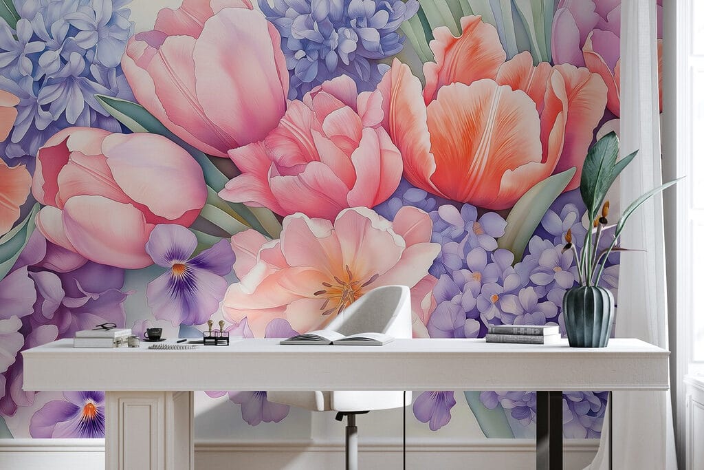 Group of flowers on a white background Group of flowers on a white background