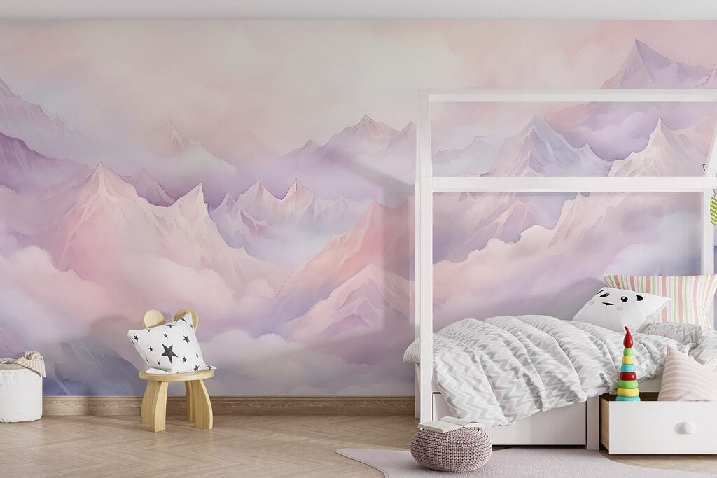 Mountain range with clouds