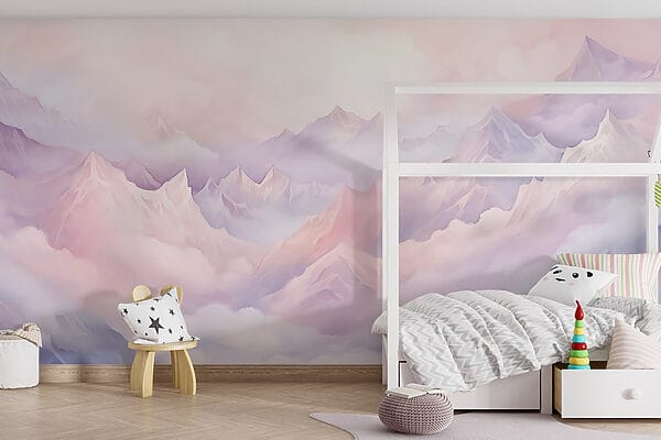 Mountain range with clouds