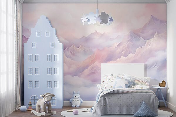 Mountain range with clouds