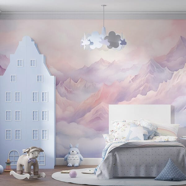 Mountain range with clouds