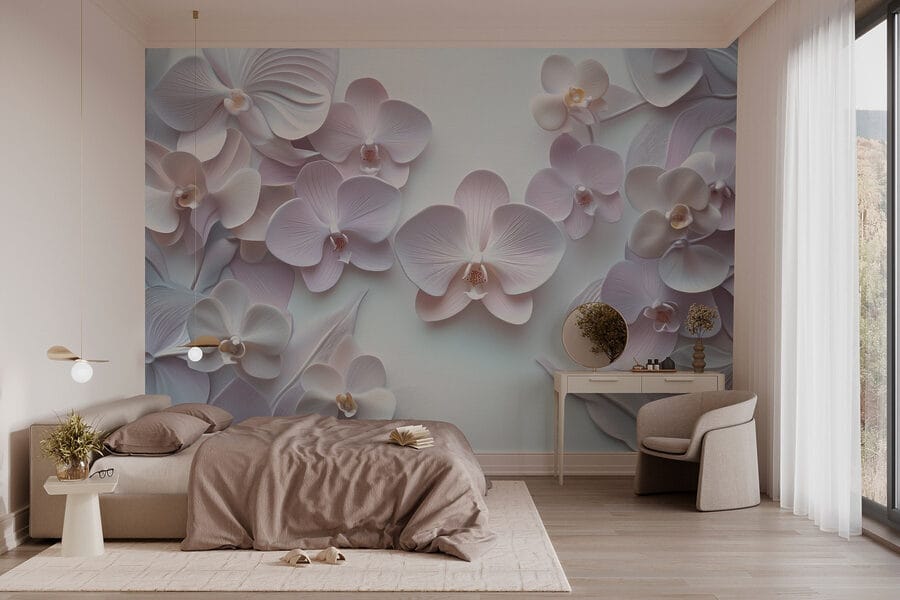 Papel de parede Grupo de flores brancas - Image 2
