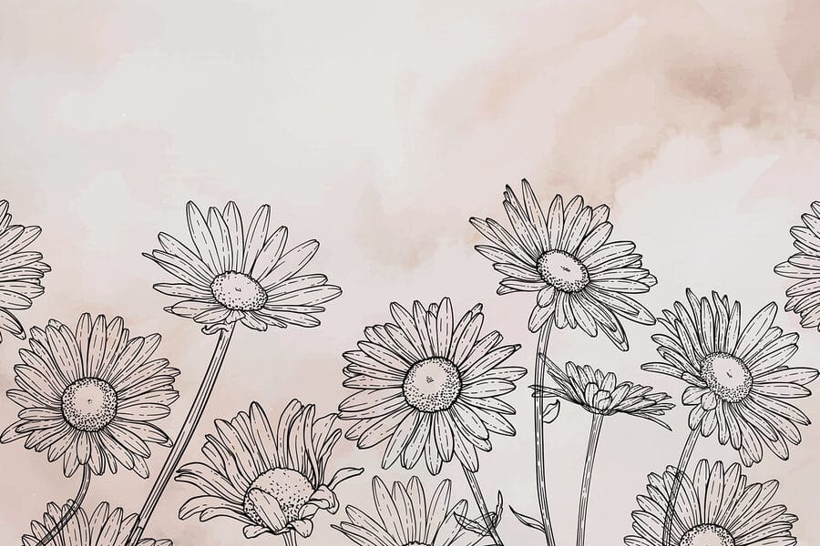 Grupo de flores sobre um fundo branco