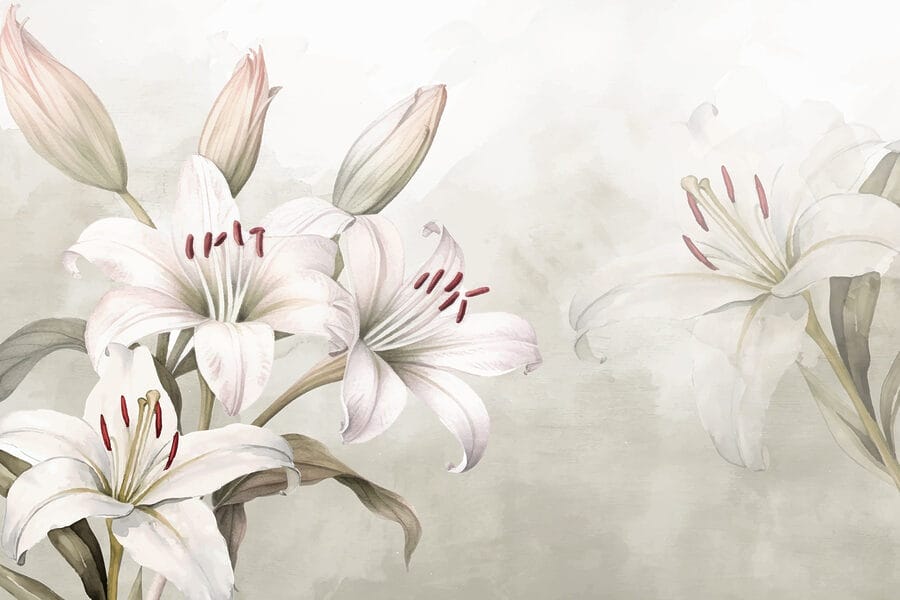 Flores delicadas em tons suaves