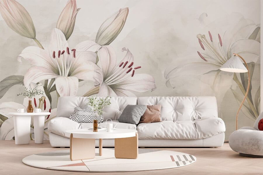 Flores delicadas em tons suaves