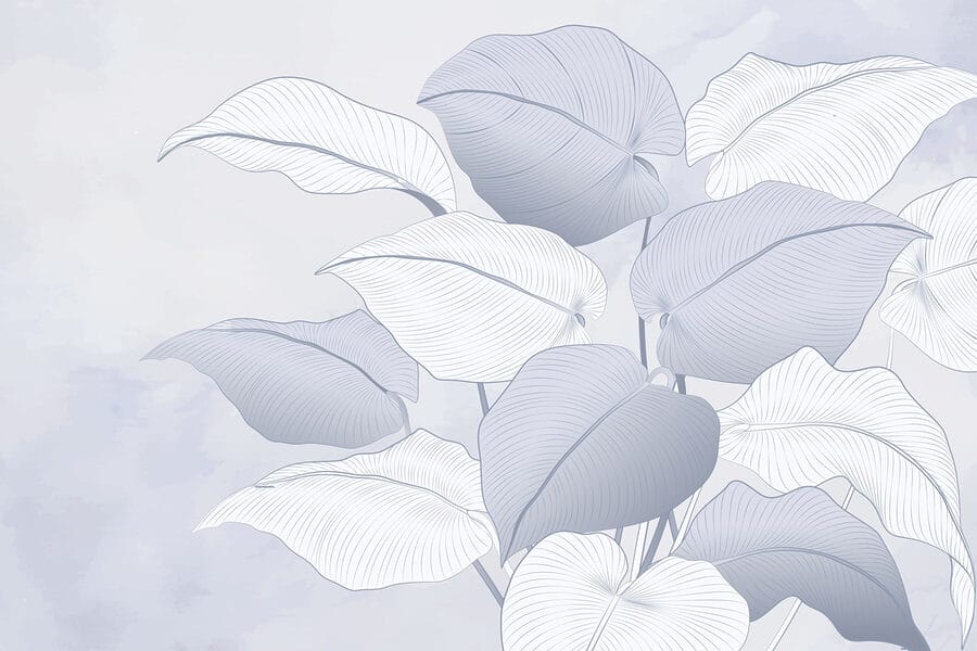 Folhas delicadas em tons suaves.