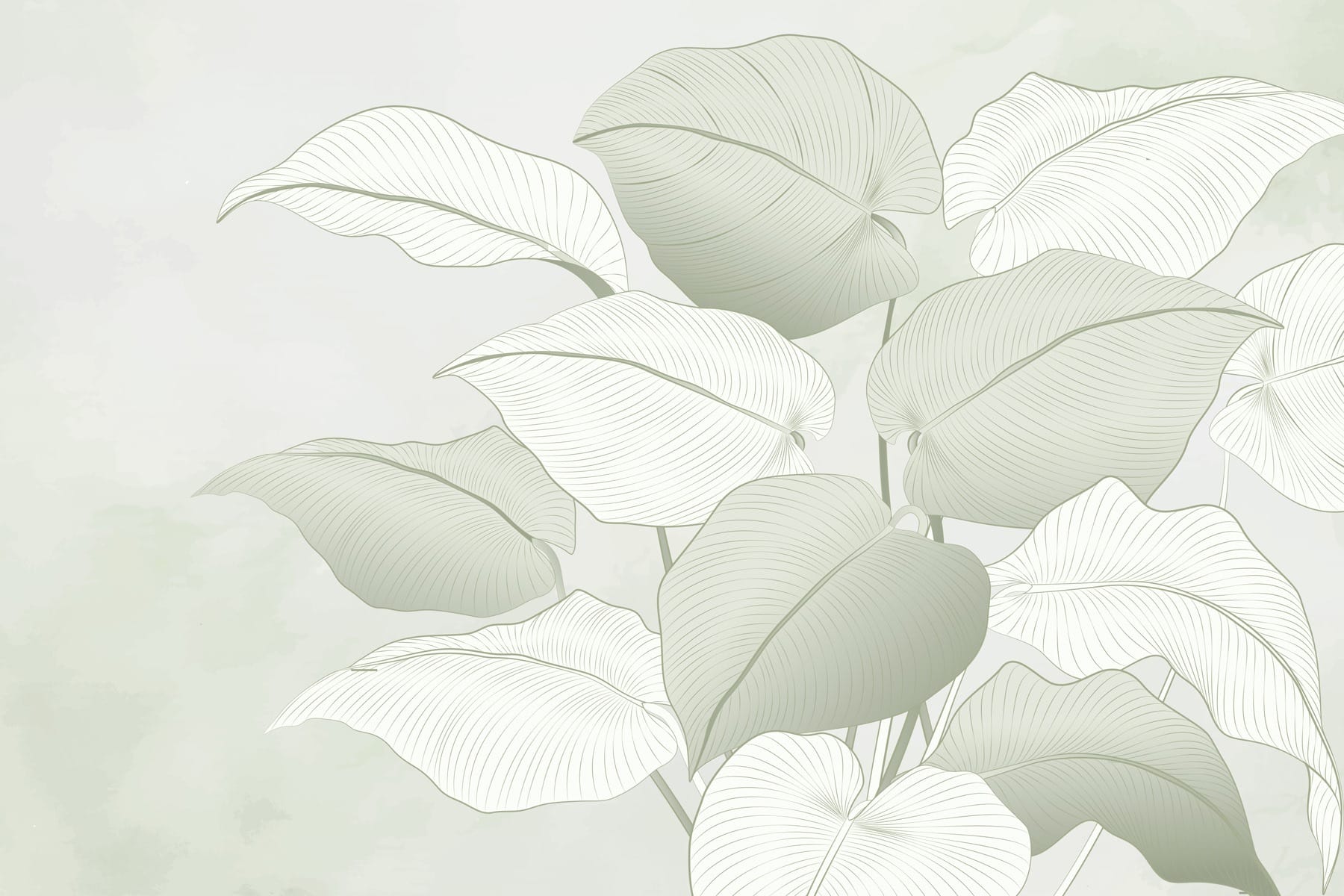 Delicate leaves in soft hues