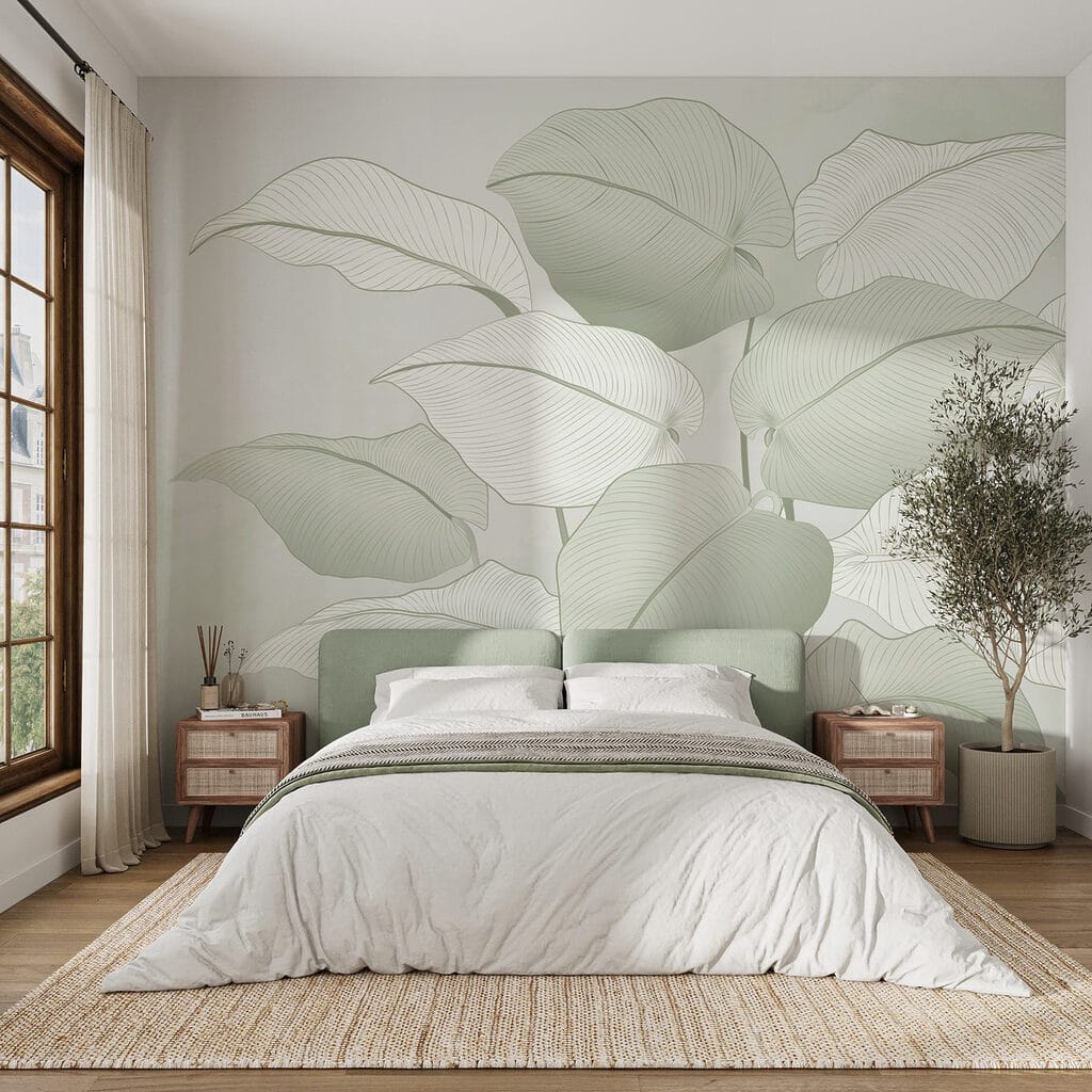 Delicate leaves in soft hues