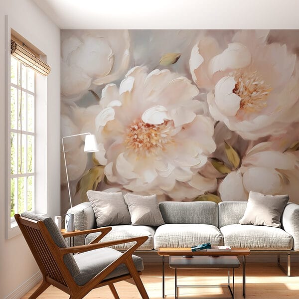 Pintura de flores brancas Pintura de flores brancas