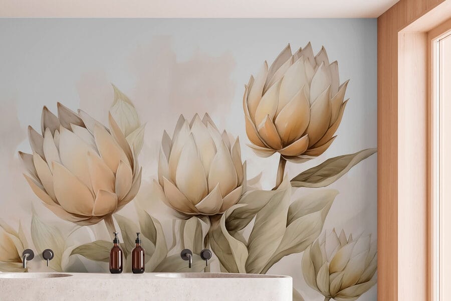 Flores delicadas em tons suaves