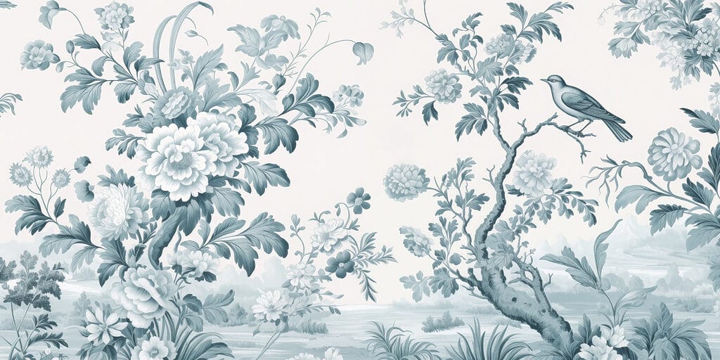 Papel de parede com flores e árvores Papel de parede com flores e árvores