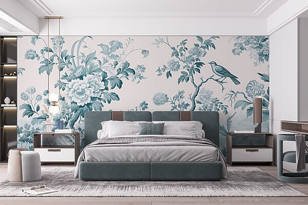 Papel de parede com flores e árvores Papel de parede com flores e árvores