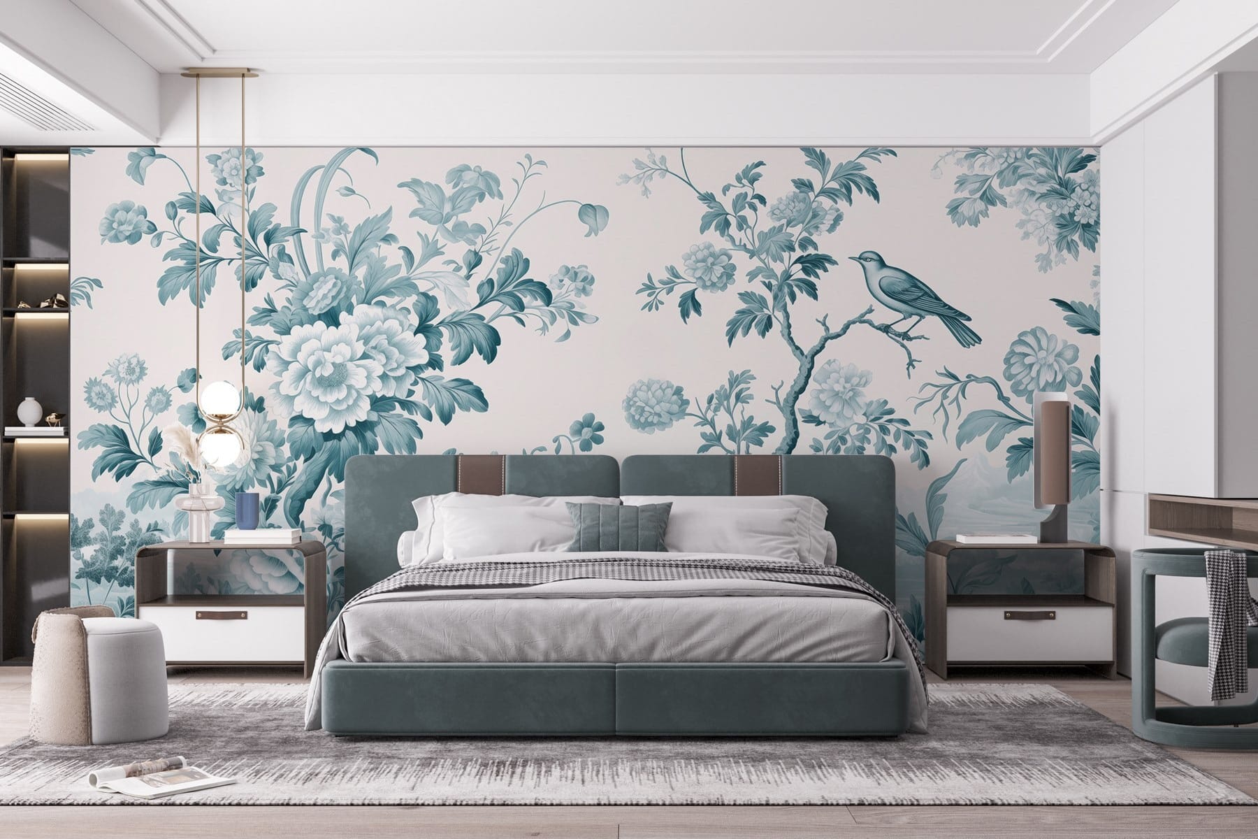 Wallpaper with flowers and trees Wallpaper with flowers and trees