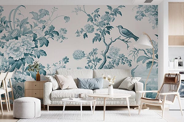 Papel de parede com flores e árvores Papel de parede com flores e árvores