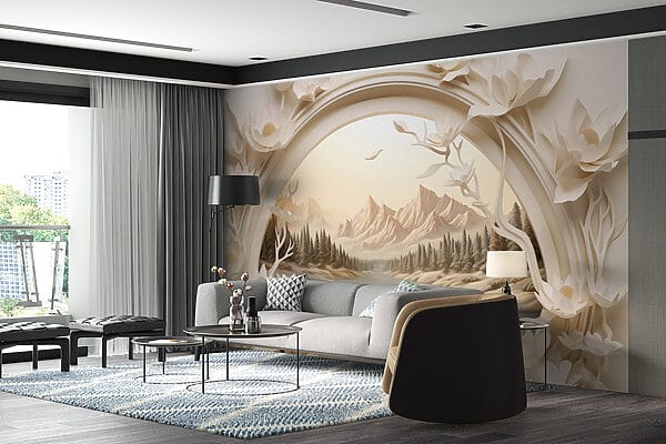 Papel de parede com um rio e árvores Papel de parede com um rio e árvores
