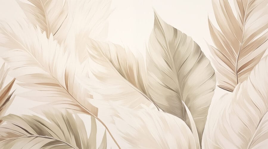 Folhas delicadas em tons suaves