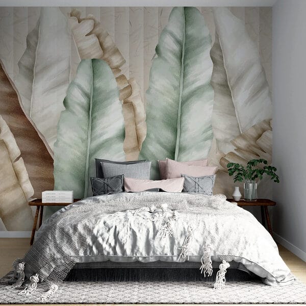 Folhas texturadas em tons pastel suaves Folhas texturadas em tons pastel suaves