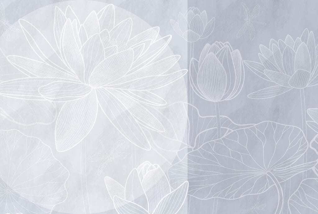 Desenho de uma flor branca sobre um fundo cinzento Desenho de uma flor branca sobre um fundo cinzento