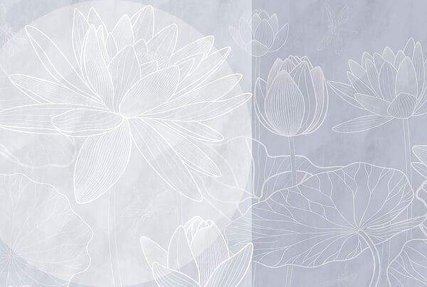 Desenho de uma flor branca sobre um fundo cinzento Desenho de uma flor branca sobre um fundo cinzento