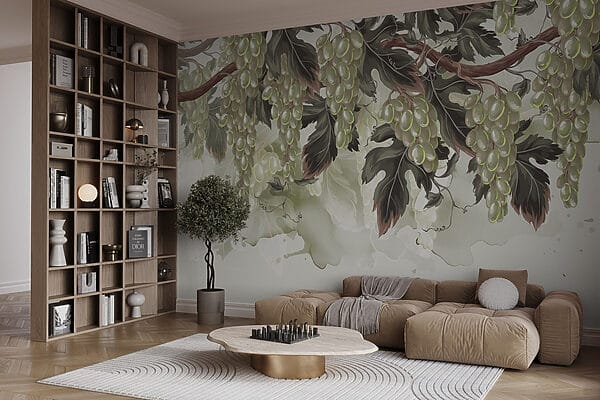 Bunch of grapes on a vine