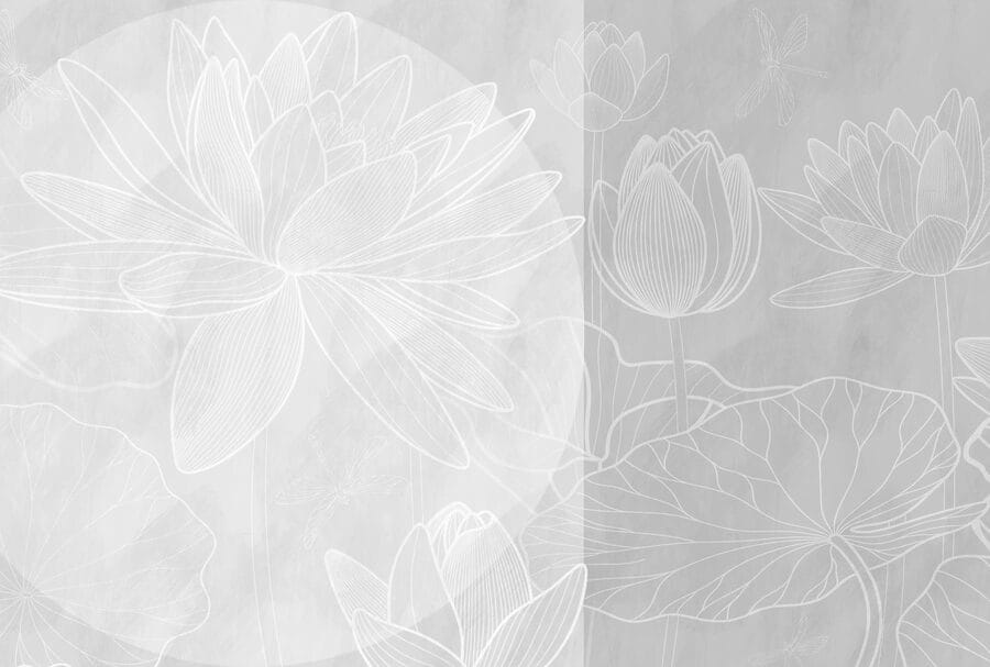 Desenho de uma flor branca sobre um fundo cinzento Desenho de uma flor branca sobre um fundo cinzento