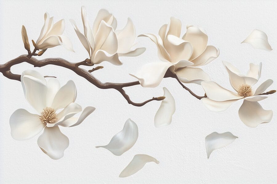 Flores brancas num ramo