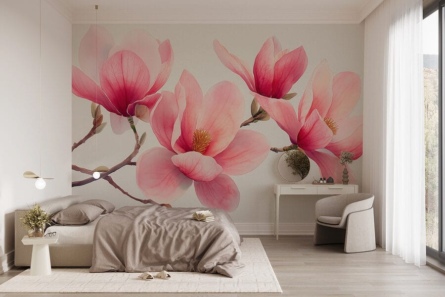 Grupo de flores cor-de-rosa