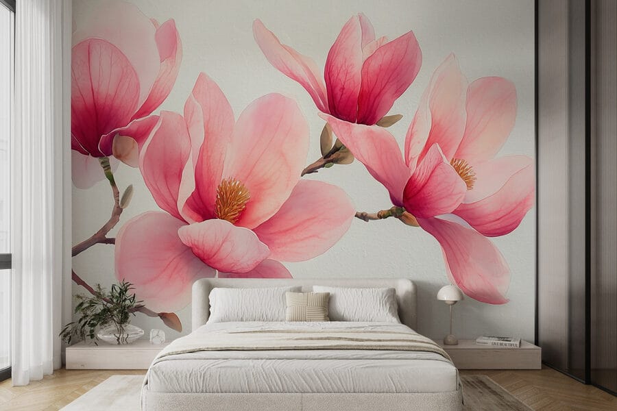 Grupo de flores cor-de-rosa