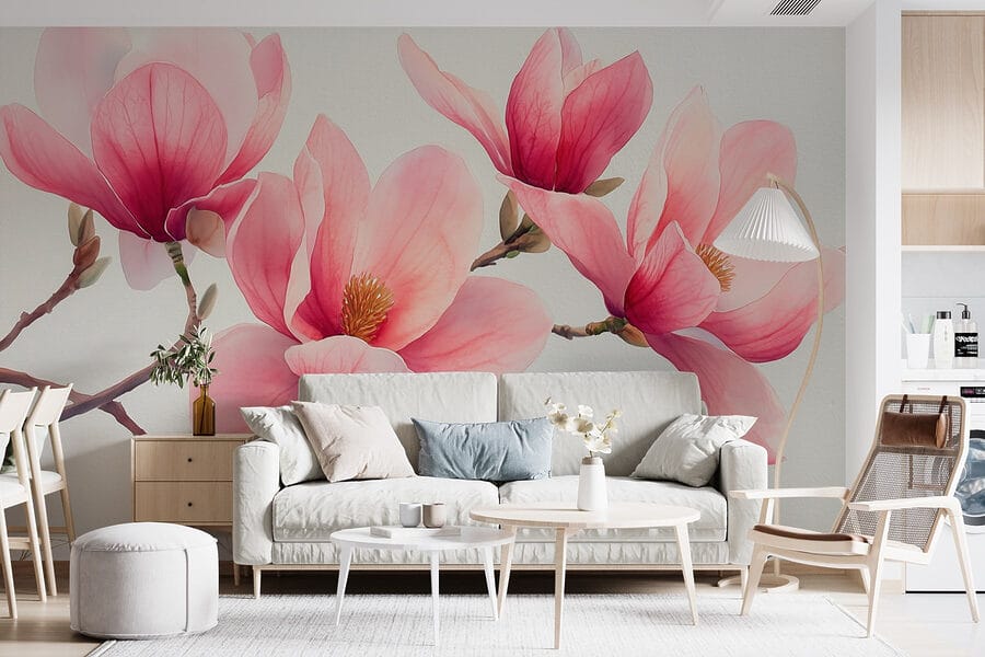 Grupo de flores cor-de-rosa