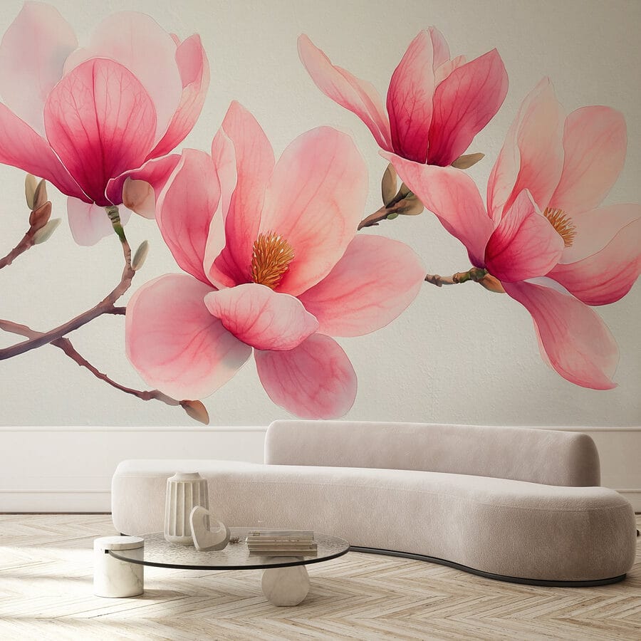 Grupo de flores cor-de-rosa