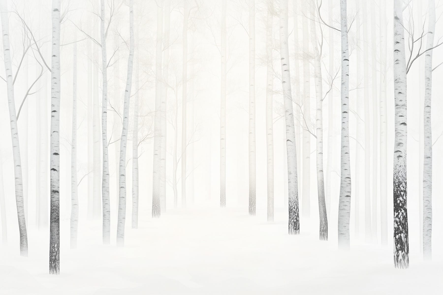 Group of trees in a snowy forest Group of trees in a snowy forest