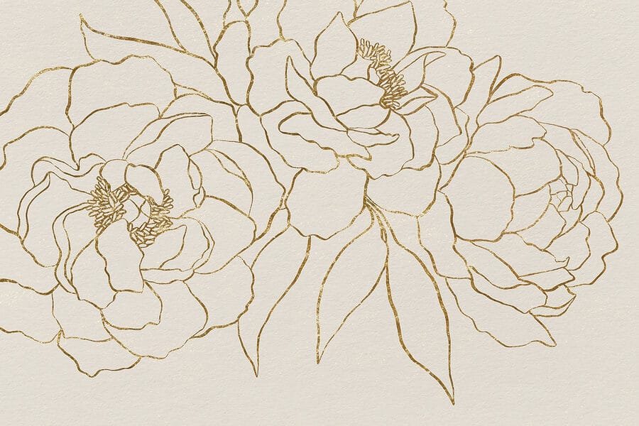 Desenho de flores numa superfície branca