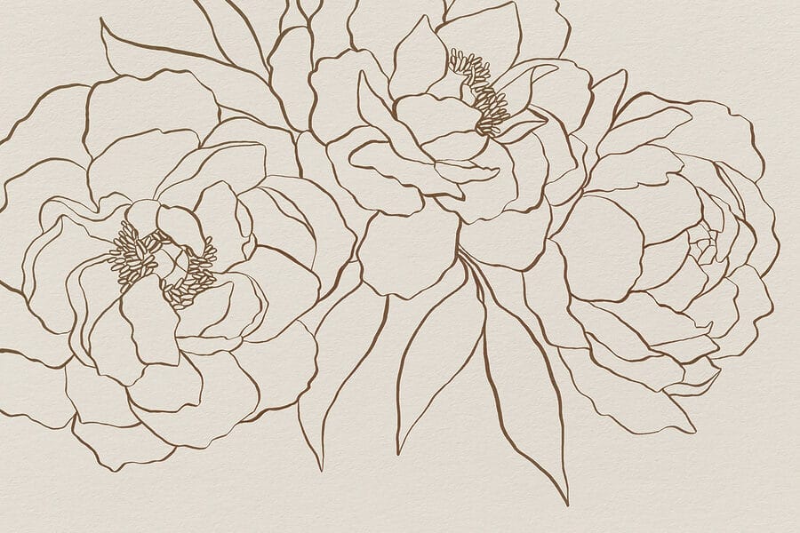 Desenho de flores numa superfície branca Desenho de flores numa superfície branca