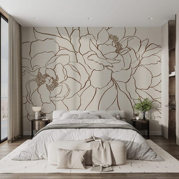 Desenho de flores numa superfície branca Desenho de flores numa superfície branca