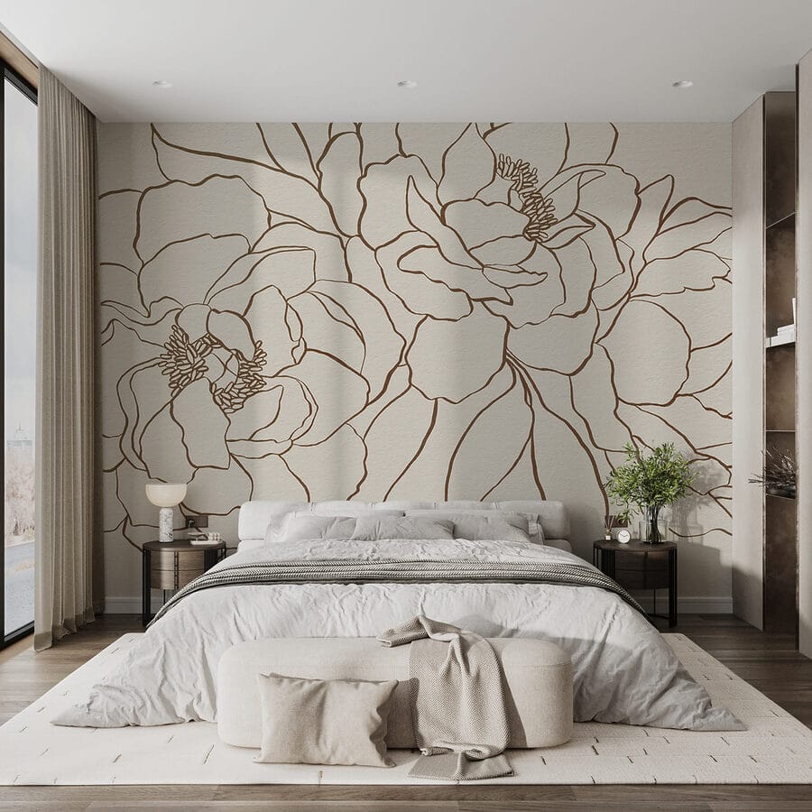 Desenho de flores numa superfície branca Desenho de flores numa superfície branca