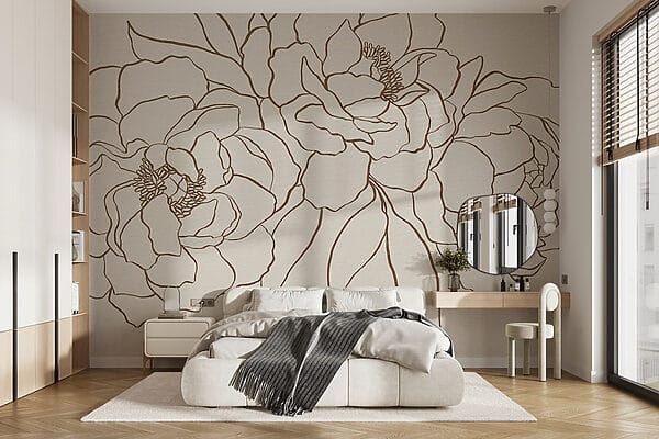 Desenho de flores numa superfície branca Desenho de flores numa superfície branca