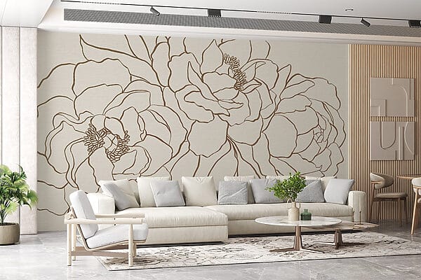 Desenho de flores numa superfície branca Desenho de flores numa superfície branca